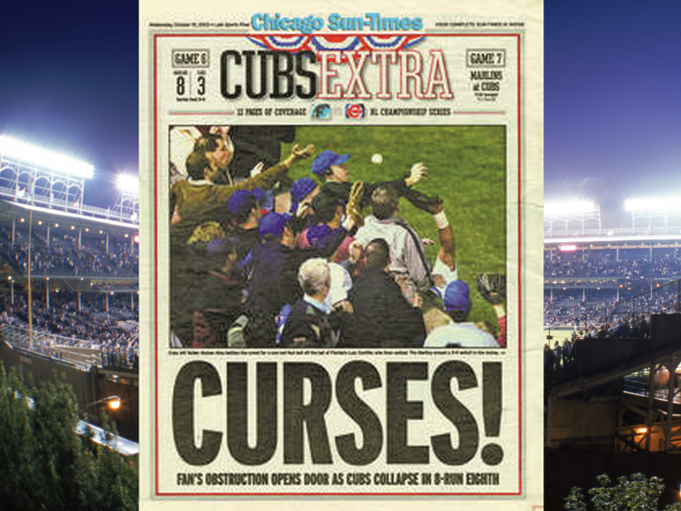 This Date in Baseball - Steve Bartman, a Cubs fan, reaches for a foul ball,  deflects a potential out