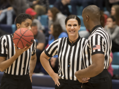 HBCUs are well-represented in NBA games, holding a referee's whistle